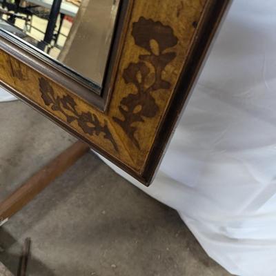 Beveled Inlaid Veneer Mirror