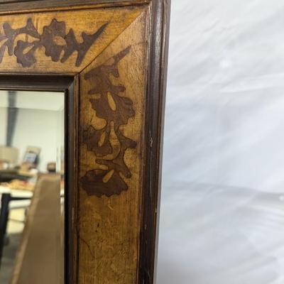 Beveled Inlaid Veneer Mirror