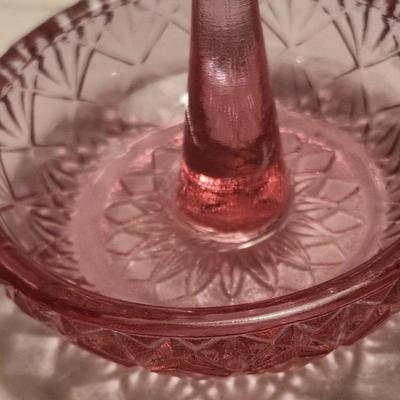 Jewelry lot including Some Vintage Jewelry including Pink Fenton ring holder