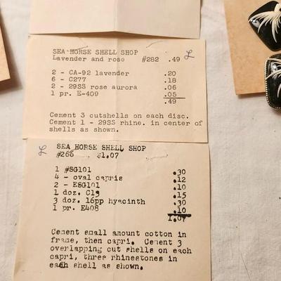 Vintage Mid-CenturySeashell Earrings From The 50s/60s On Their Original Card! Clip Earrings