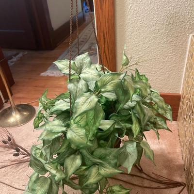 U2-Metal wall art and hanging faux plant