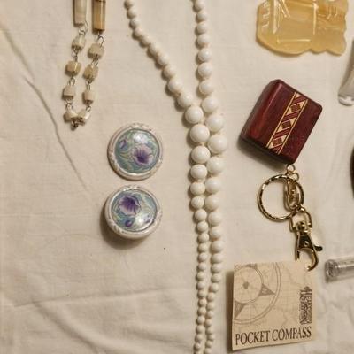 Jewelry lot including Some Vintage Jewelry including studio nova crystal trinket box