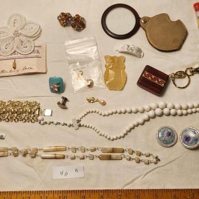 Jewelry lot including Some Vintage Jewelry including studio nova crystal trinket box