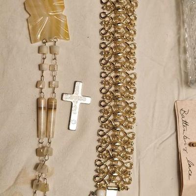 Jewelry lot including Some Vintage Jewelry including studio nova crystal trinket box