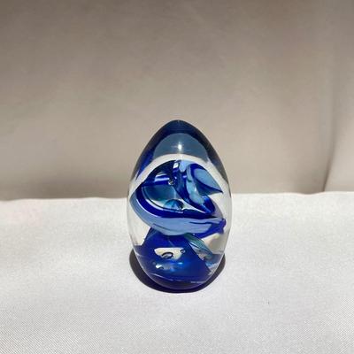 Ronneby Sweden Blue Glass Paperweight, Kosta Boda Paperweight, and More (P-DZ)