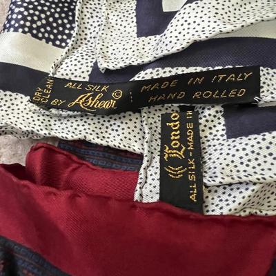 Lot of 9 Designer Silk Men's Pocket Squares - Polo Ralph Lauren, Ashear