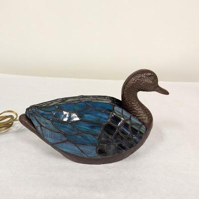Stained Glass Handcrafted Duck Table Light