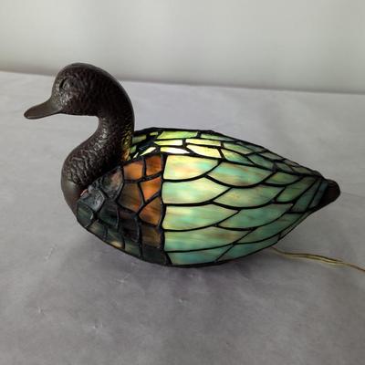Stained Glass Handcrafted Duck Table Light