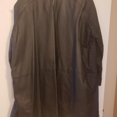 Vintage Atlantic Beach black leather Coat