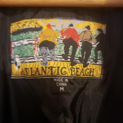 Vintage Atlantic Beach black leather Coat