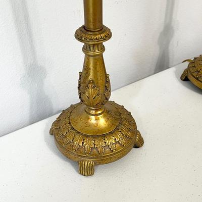 Pair (2) Golden Table Lamps