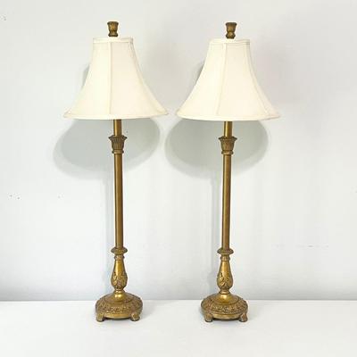 Pair (2) Golden Table Lamps