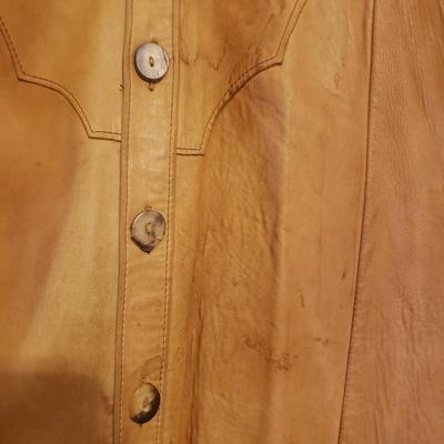 Vintage Leather Shirt Jacket