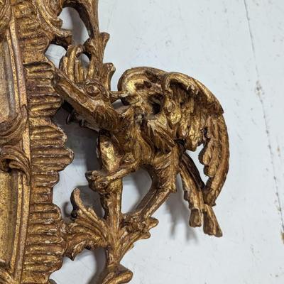 George III Style Mirror Oval Scrolled Frame Flanked By Eagles