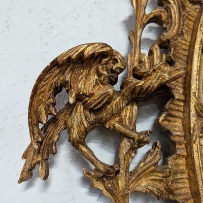 George III Style Mirror Oval Scrolled Frame Flanked By Eagles
