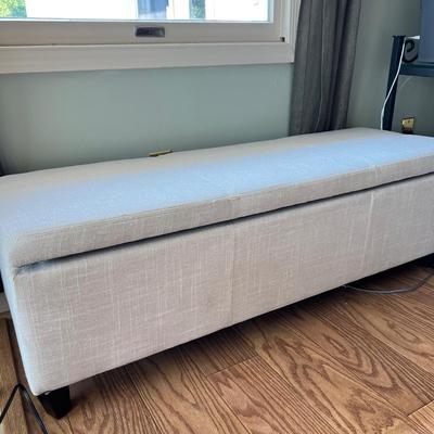 Fabric Storage Ottoman Bench 49" Long