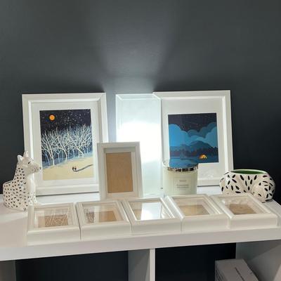 12 Pc. Decorative Lot - Anthropology, Art, Frames, etc.