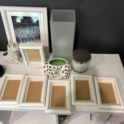 12 Pc. Decorative Lot - Anthropology, Art, Frames, etc.