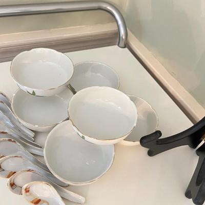 Discontinued Lenox Mosaico d'Italia Collection Tray/Platter + Spoons, Bowls