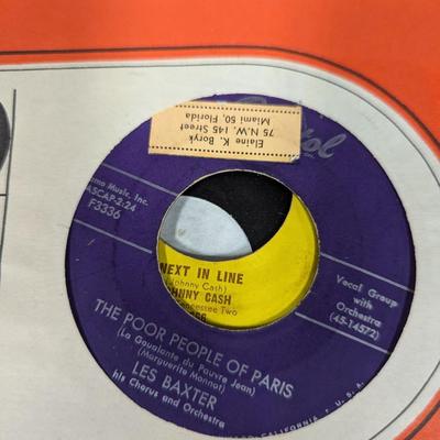 Vintage 45 Records Johnny Cash Paul Anka & Various Artists Lot 2