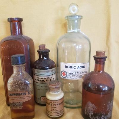 Lot of 6 Antique Bottles
