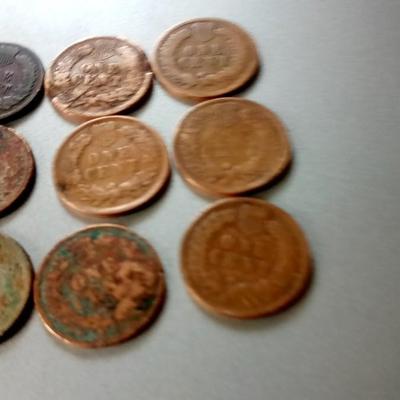 LOT 101 LOT OF 9 INDIAN HEAD PENNIES