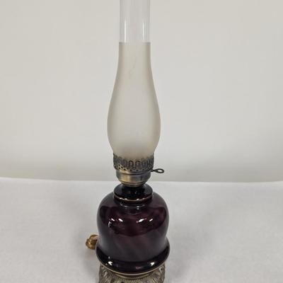 Vintage Purple Swirl Electric Hurricane Lamp