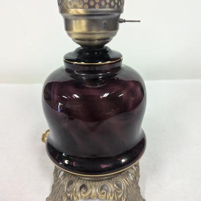 Vintage Purple Swirl Electric Hurricane Lamp