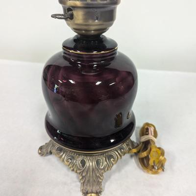 Vintage Purple Swirl Electric Hurricane Lamp