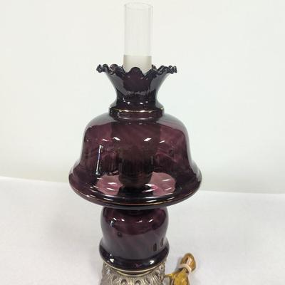 Vintage Purple Swirl Electric Hurricane Lamp