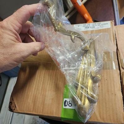 Vintage Pair Bombay Caged Glass Hanging Sconce NIB