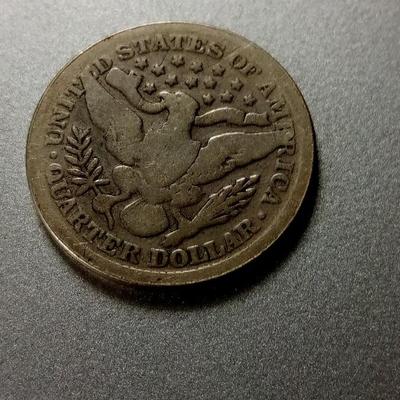 LOT 104 EARLY SILVER BARBER QUARTER