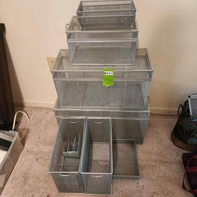 Wire Mesh office Storage organizers Many nesting