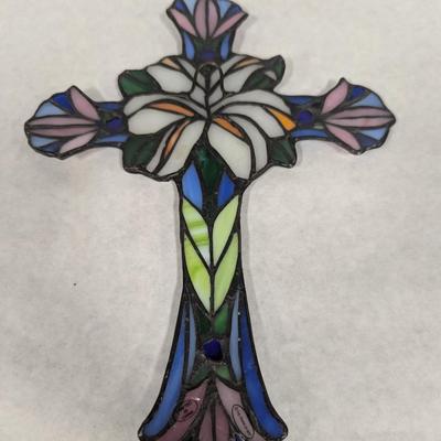 The Franklin Mint Stained Glass Cross Wall Decor