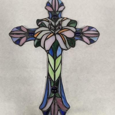 The Franklin Mint Stained Glass Cross Wall Decor