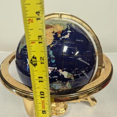 World Globe 2 Legs Brass Stand With Compass