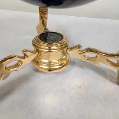 World Globe 2 Legs Brass Stand With Compass