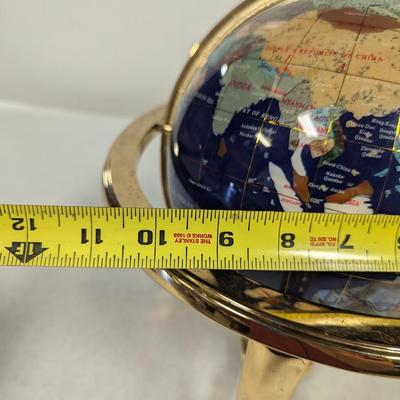 World Globe 2 Legs Brass Stand With Compass