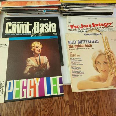 2 Stacks Record Albums Count Basie, Peggy Lee