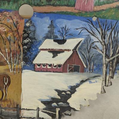 Hand Painted 4 Seasons Saw Blade