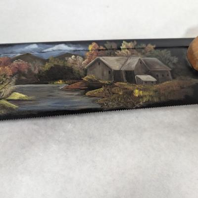 Hand Painted Scenic Saw