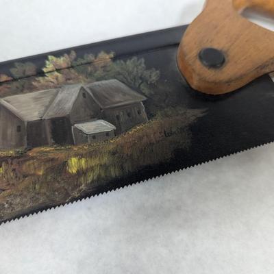 Hand Painted Scenic Saw