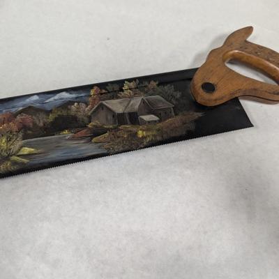 Hand Painted Scenic Saw