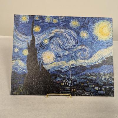 Starry Night Painting On Canvas 15" x 11 3/4"