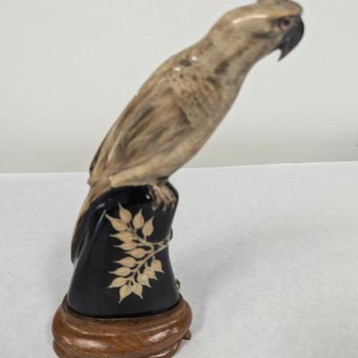 Genuine Hand Carved Buffalo Horn Parrot