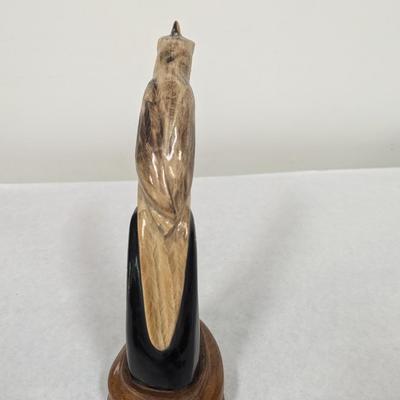 Genuine Hand Carved Buffalo Horn Parrot