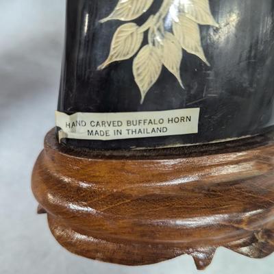 Genuine Hand Carved Buffalo Horn Parrot