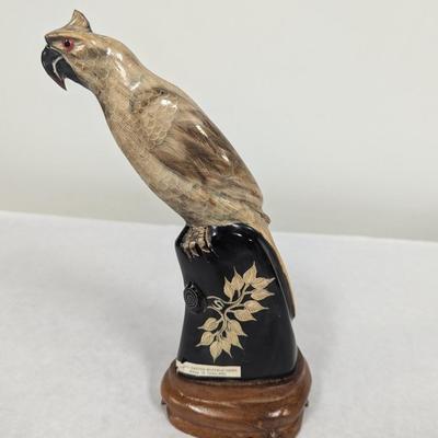 Genuine Hand Carved Buffalo Horn Parrot