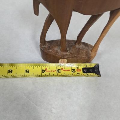Hand Carved Wooden Antelope