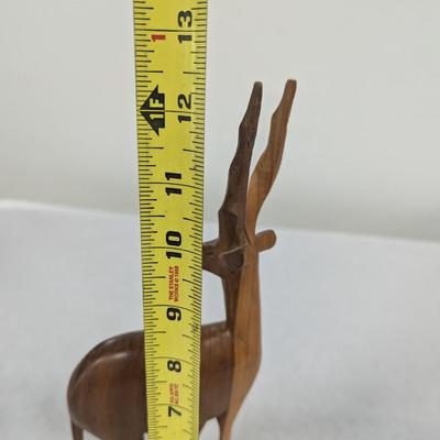 Hand Carved Wooden Antelope